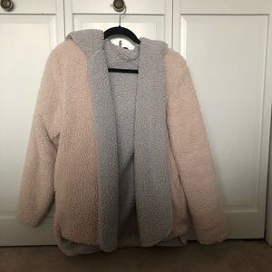 UO Carmella Cozy Reversible Teddy Coat